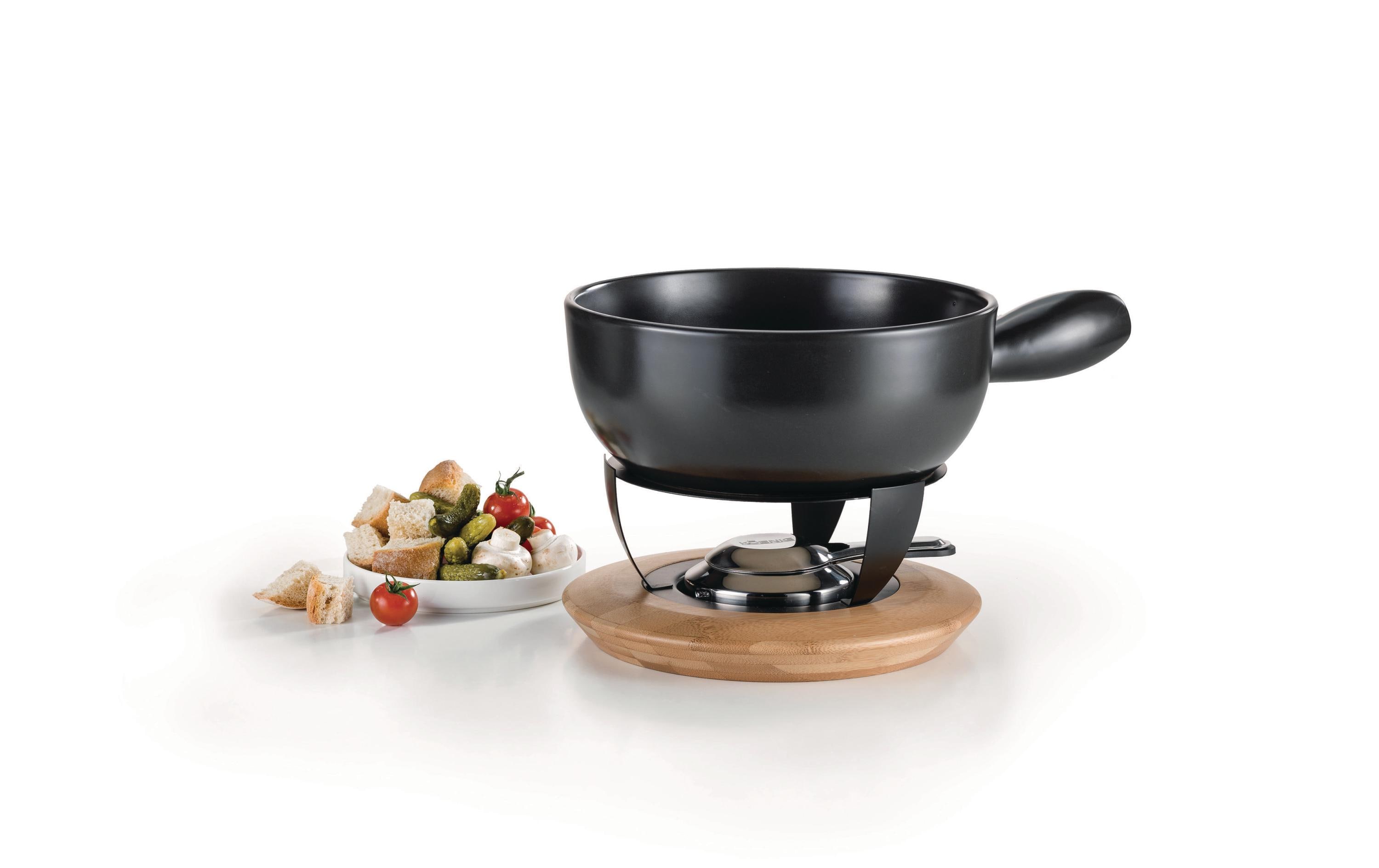 Koenig Käsefondue-Set Bamboo 3 Teile, Schwarz