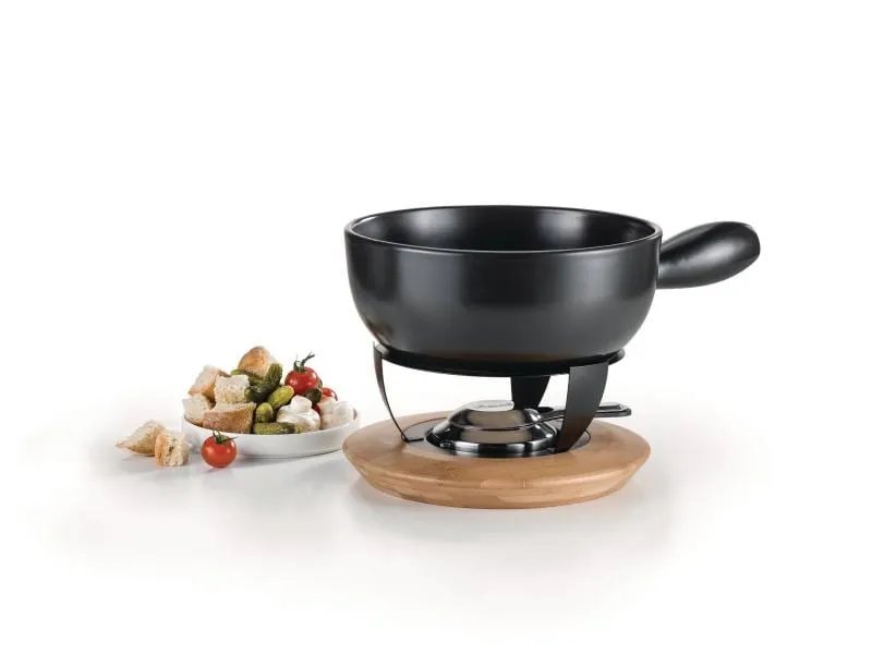 Koenig Käsefondue-Set Bamboo 3 Teile, Schwarz Koenig Käsefondue-Set Bamboo 3 Teile, Schwarz