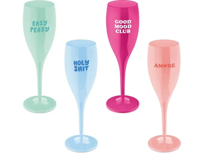 Koziol Sektglas Color Up 100 ml, 4 Stück, Mehrfarbig Koziol Sektglas Color Up 100 ml, 4 Stück, Mehrfarbig