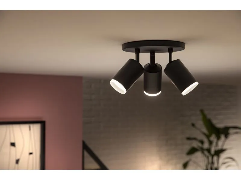 Philips Hue White & Color Ambiance Fugato 3er-Spot Schwarz