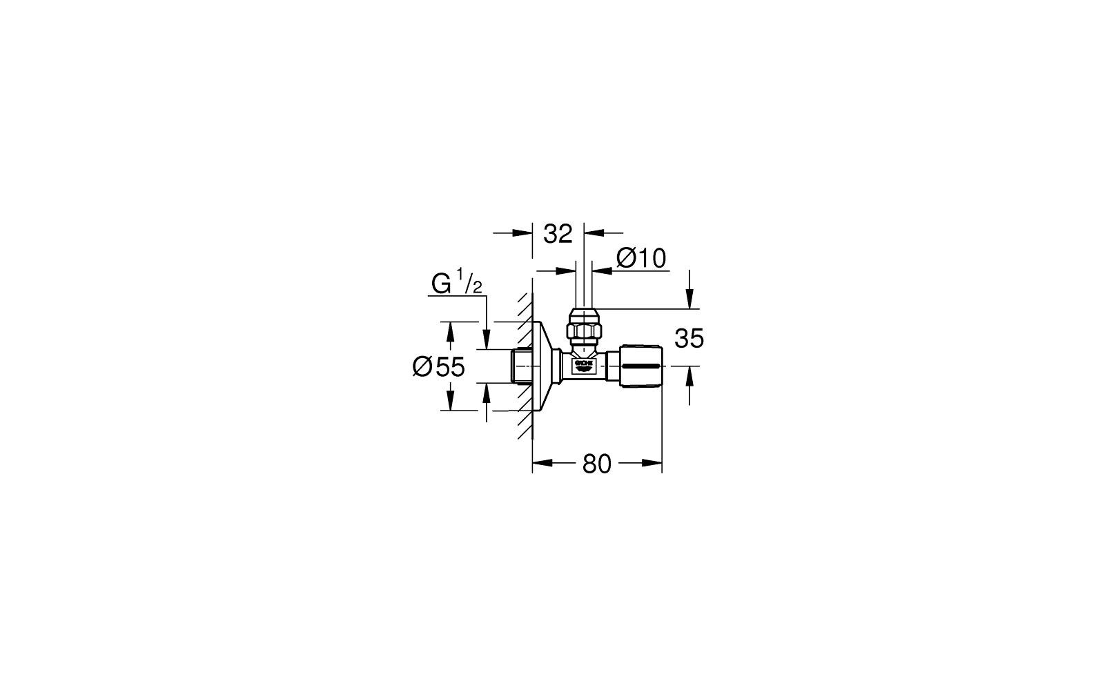 GROHE QuickFix Mattschwarz 1/2 Zoll x 3/8 Zoll Messing Matt