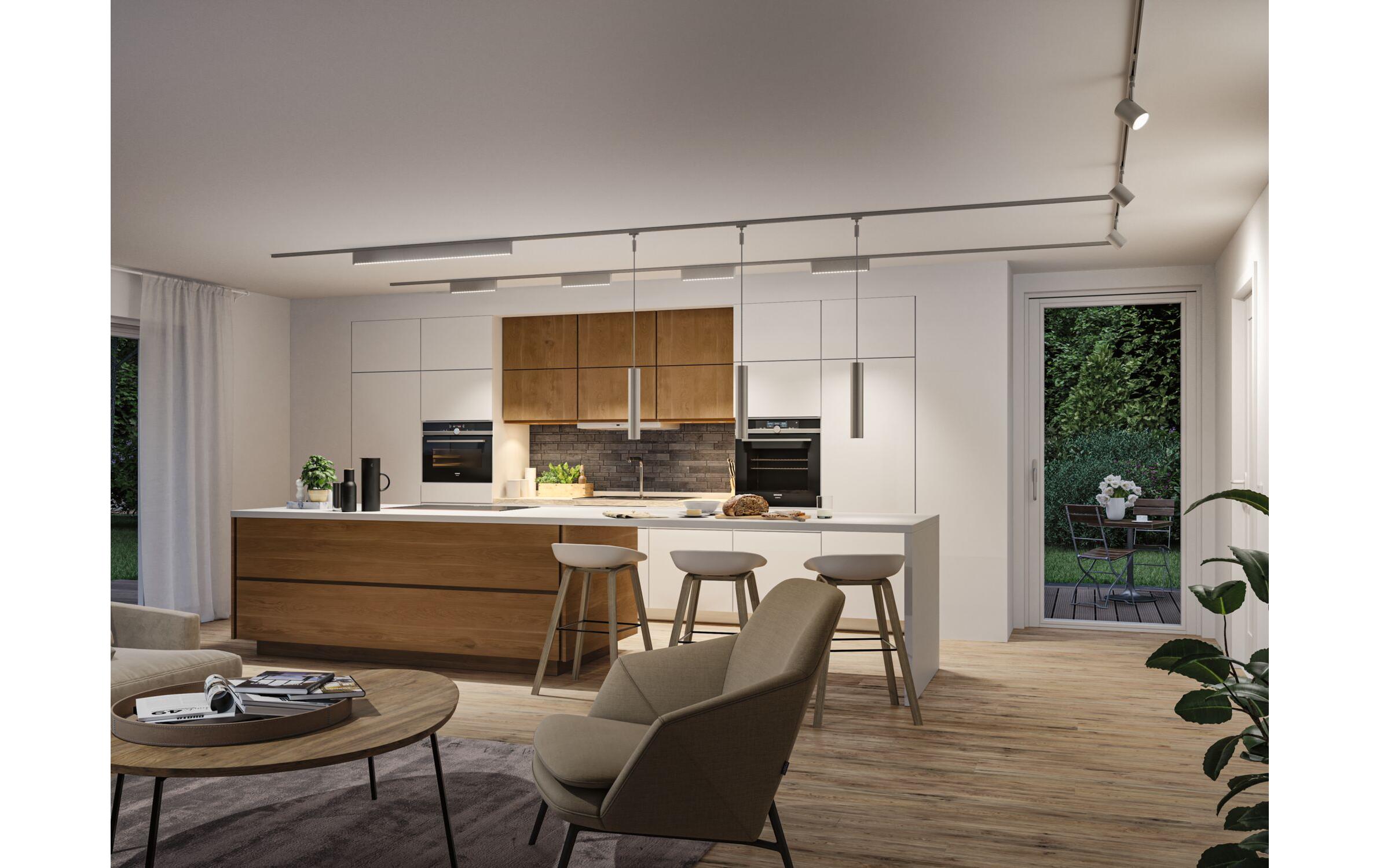 Paulmann URail LED Lightbar Zelos 10W, 3000K, chrom matt Paulmann URail LED Lightbar Zelos 10W, 3000K, chrom matt