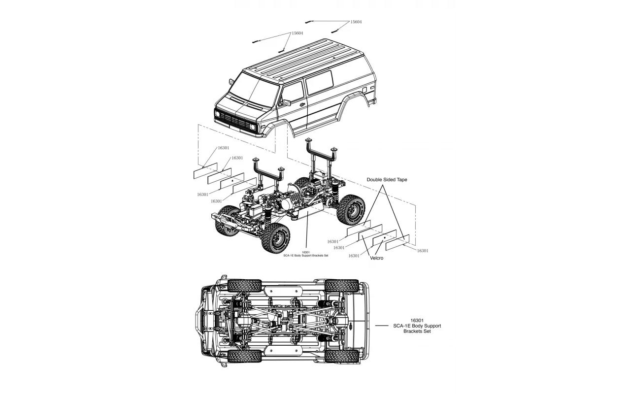 Hobbytech Karosserie SCA-1E Praire Wolf Van, 324 mm, Unlackiert, 1:10