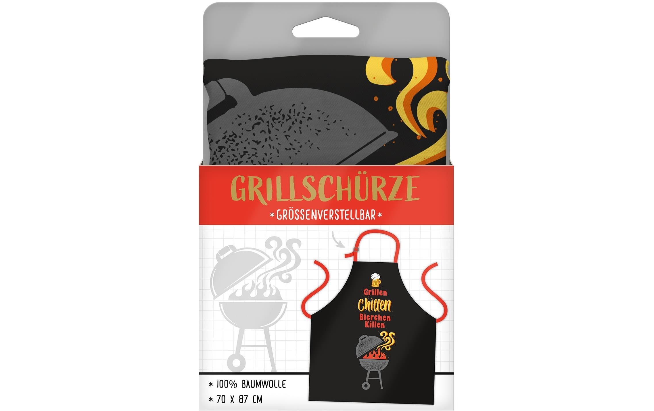 Sheepworld Kochschürze Grillen, Chillen, Bierchen killen Schwarz