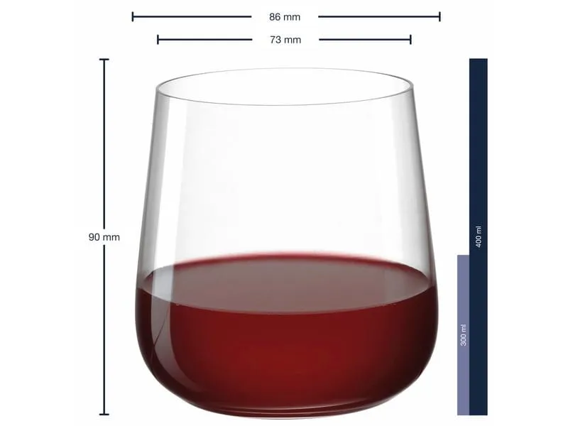Leonardo Whiskyglas Brunelli 400 ml, 6 Stück, Transparent 