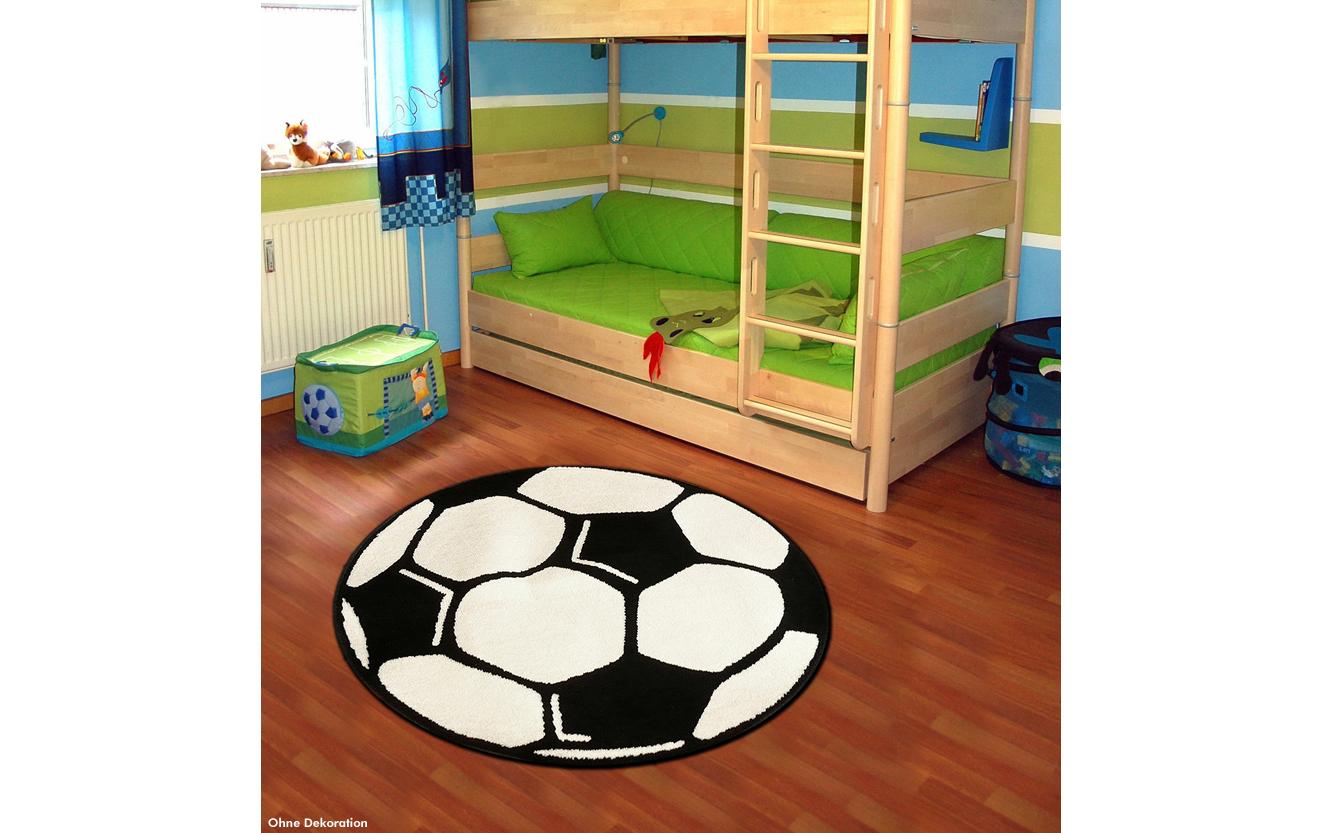 Hanse Home Spielteppich Football 150 cm, Schwarz/Weiss
