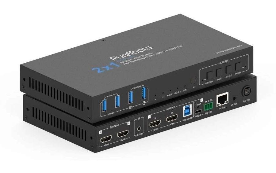 PureLink PureTools PT-SW-UH21DS-40G HDMI 2.1 Dual Screen KVM Switcher 8K 60 Hz