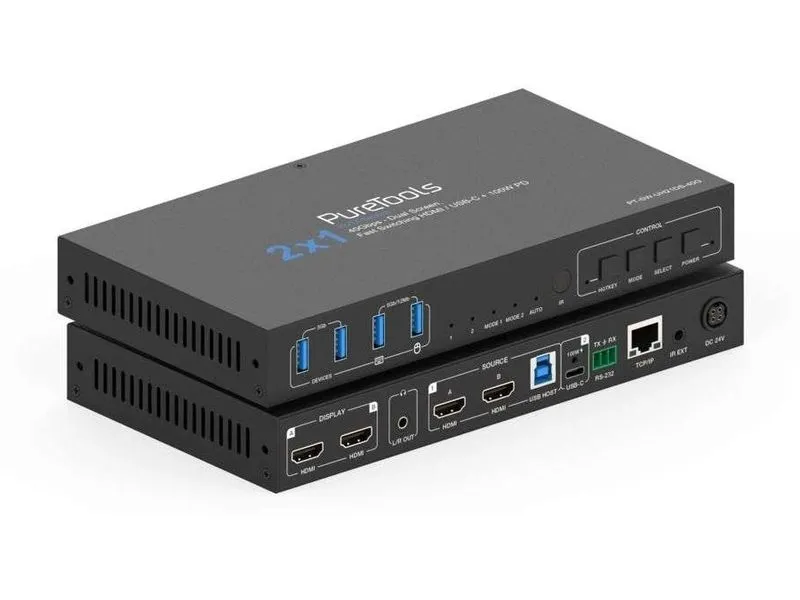 PureLink PureTools PT-SW-UH21DS-40G HDMI 2.1 Dual Screen KVM Switcher 8K 60 Hz PureLink PureTools PT-SW-UH21DS-40G HDMI 2.1 Dual Screen KVM Switcher 8K 60 Hz