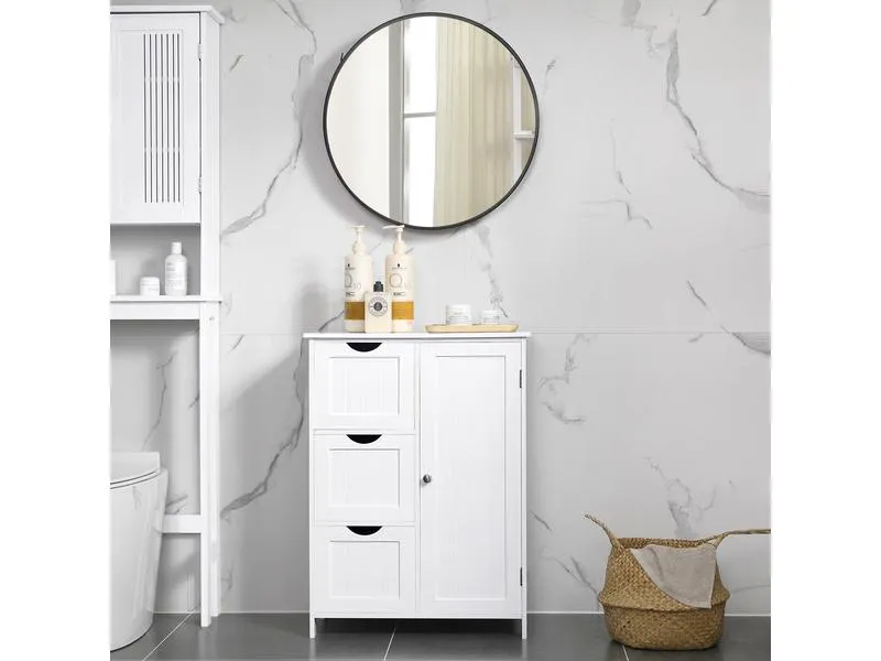 VASAGLE Kommode mit 3 Schubladen 60 x 81 cm, Weiss VASAGLE Kommode mit 3 Schubladen 60 x 81 cm, Weiss