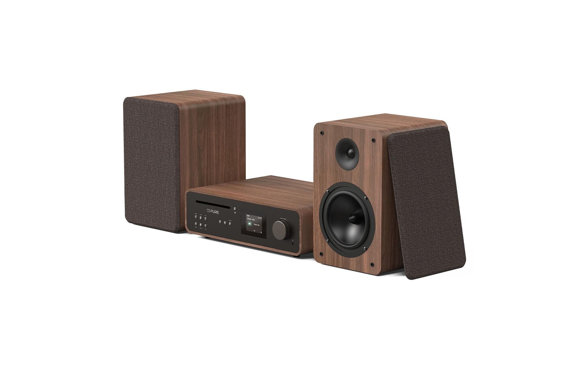 Pure Micro-HiFi Anlage Classic Stereo Schwarz/Walnuss Pure Micro-HiFi Anlage Classic Stereo Schwarz/Walnuss