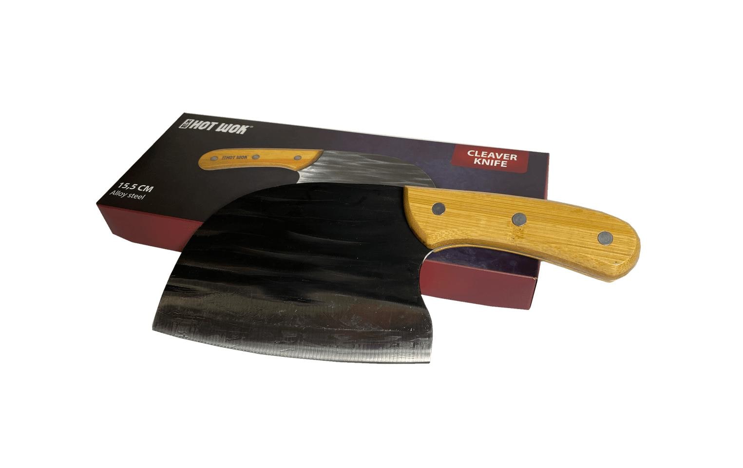 Hot Wok Hackmesser 1 Stück, Bambus/Edelstahl