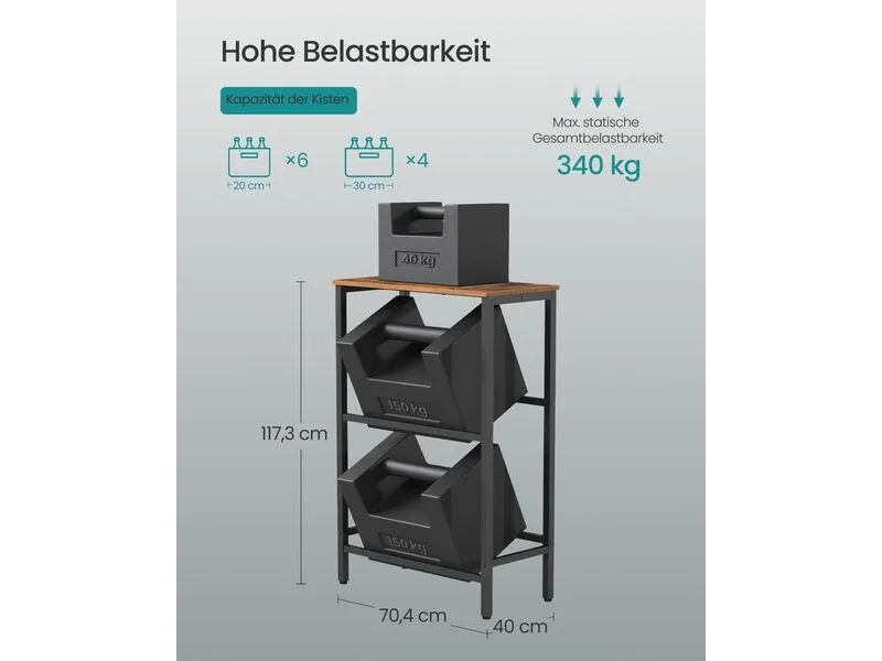 Songmics Getränkekisten-Regal Schwarz Songmics Getränkekisten-Regal Schwarz