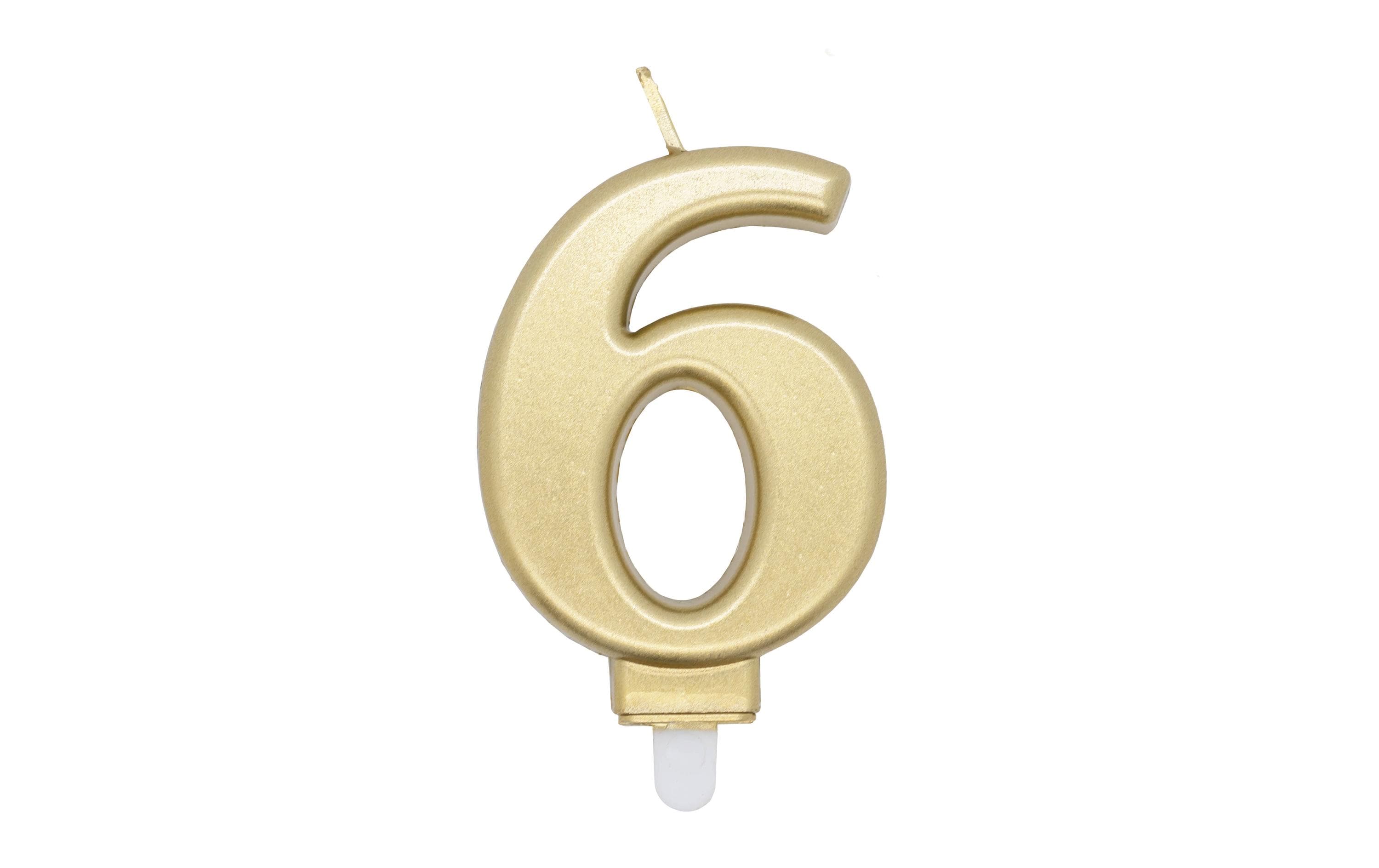 Amscan Zahlenkerze Nummer 6, 1 Stück