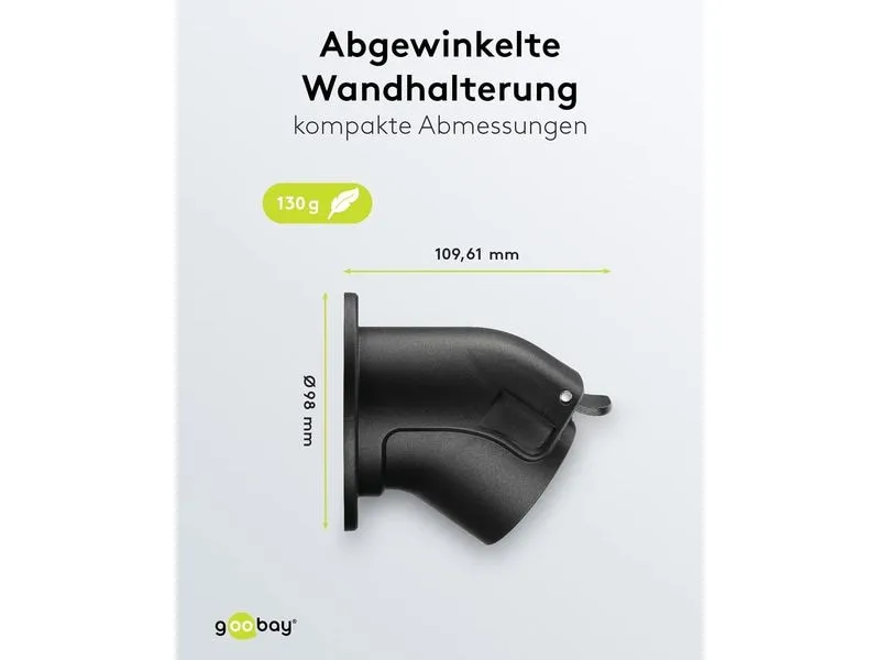 Goobay Wandhalterung abgewinkelt für Ladekabel Typ-2
