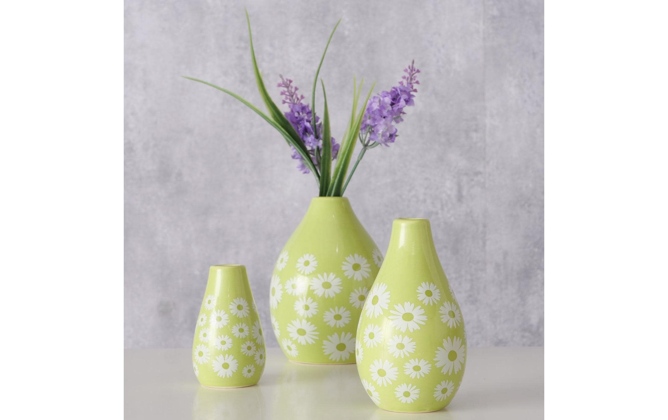 Boltze Vasen-Set Daisie 3-teilig, Hellgrün