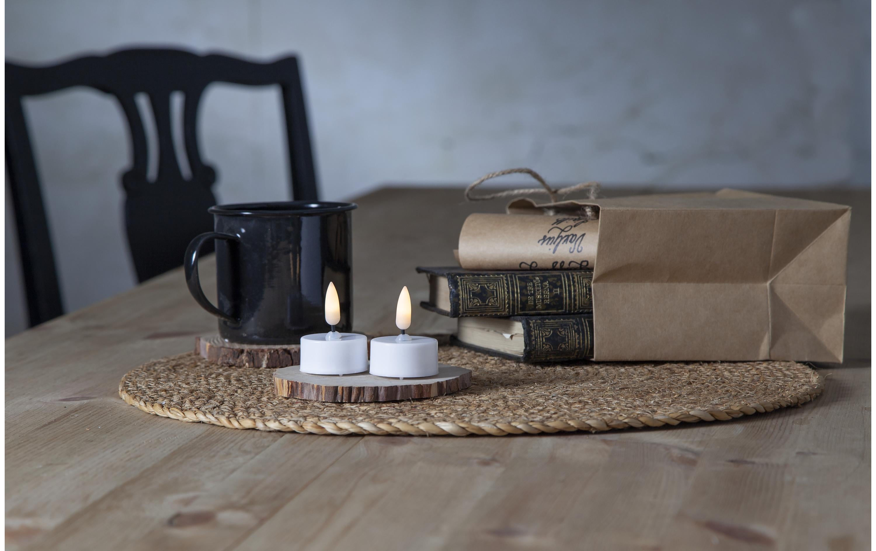 Star Trading LED Teelichter Set Flamme Ø 3.8 x 5 cm, Weiss, 2 Stk