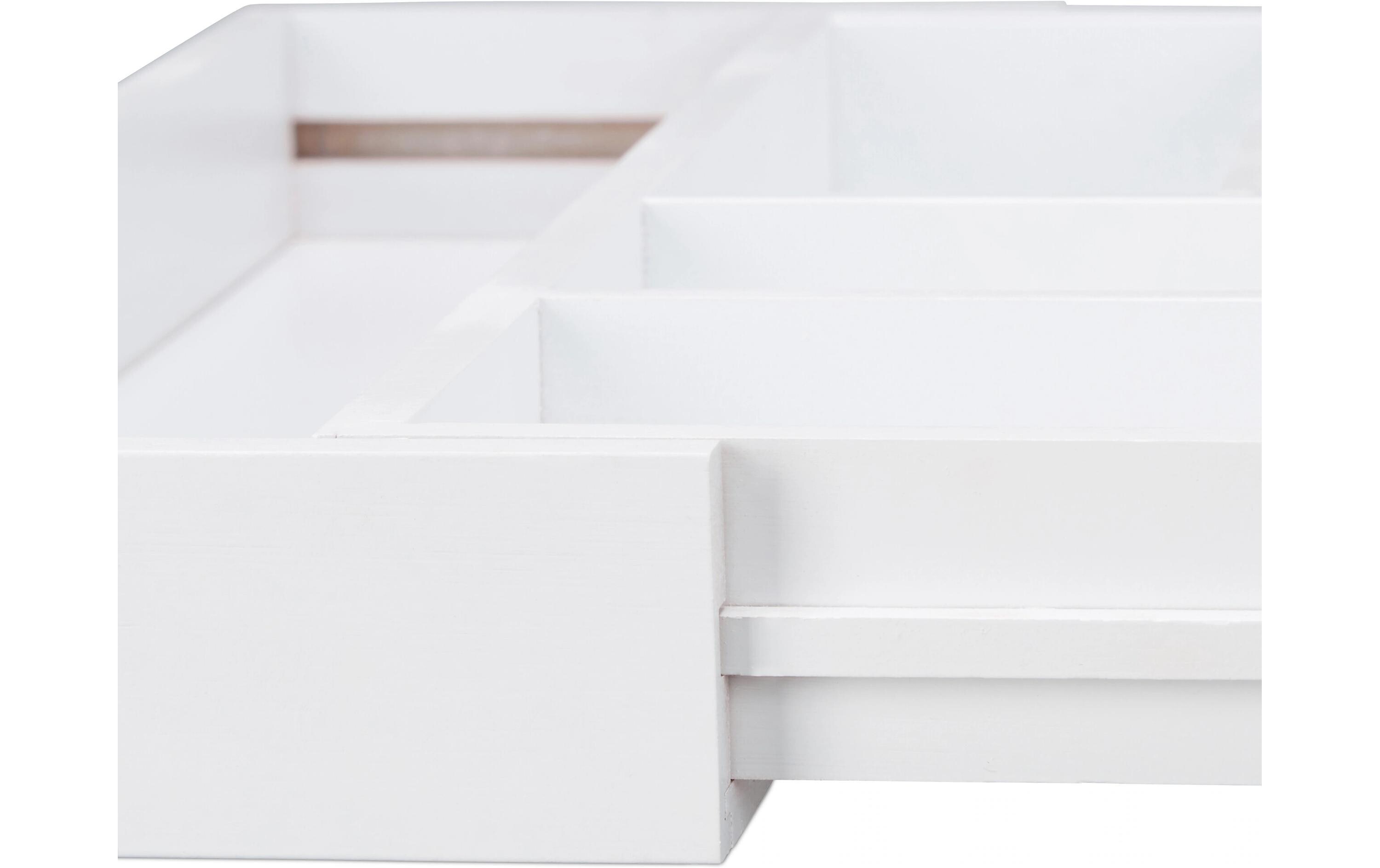 relaxdays Besteckkasten ausziehbar Weiss