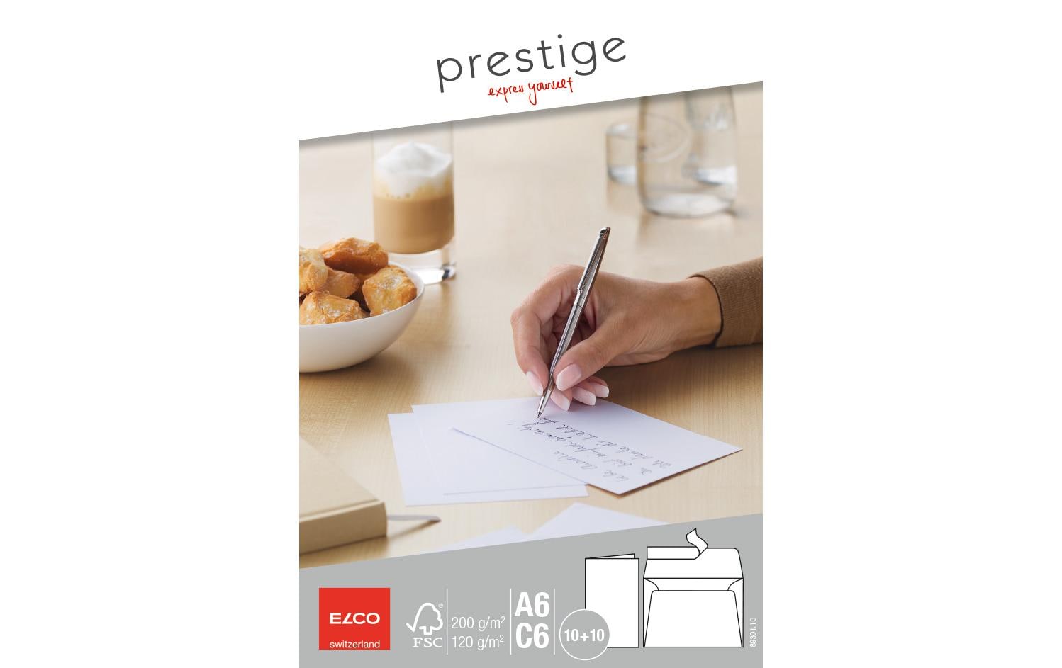 ELCO Doppelkarte mit Couvert A6, Keine Fenster, 10 Stück