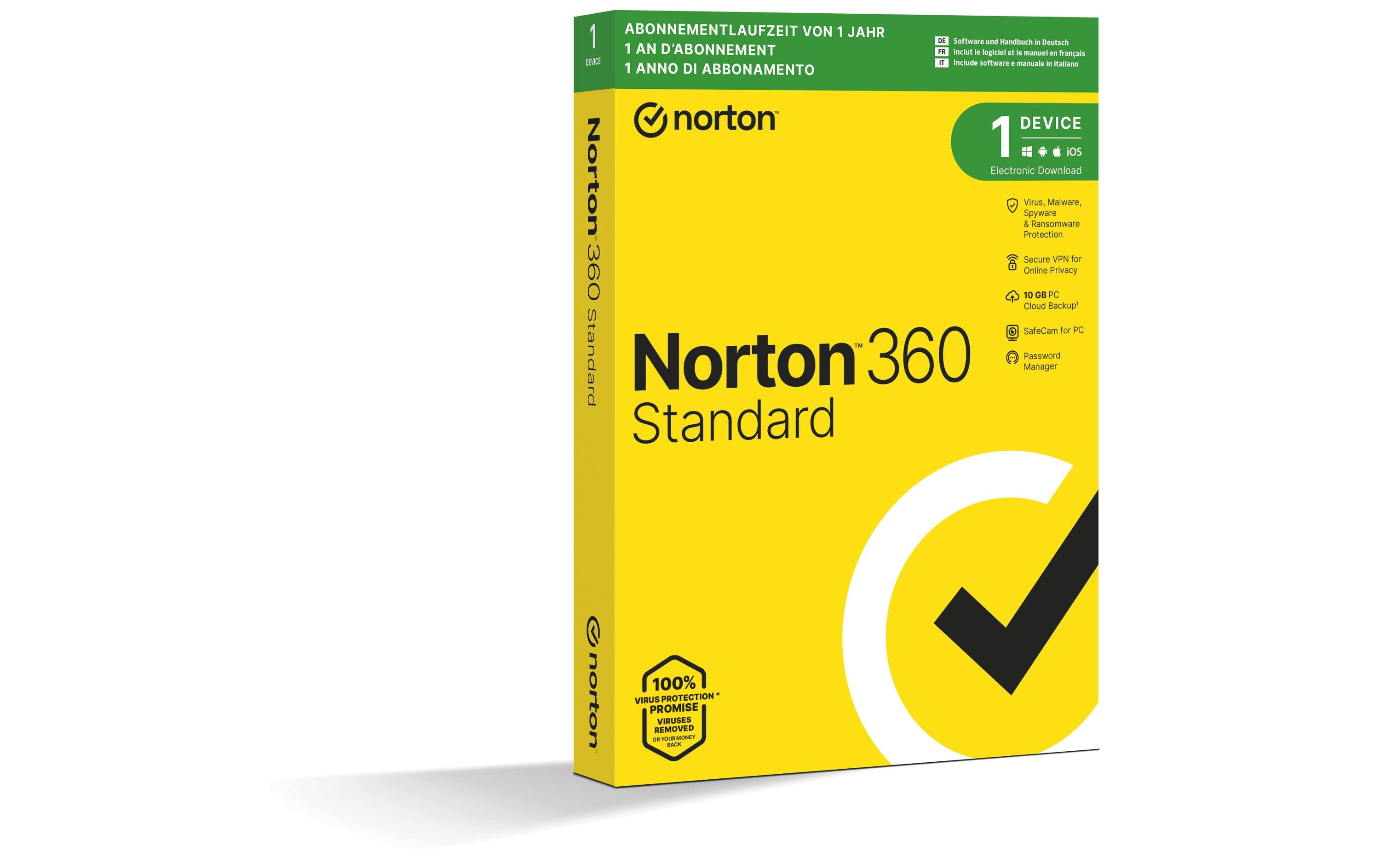Norton Norton 360 Standard Box, 1 Device, 1yr, 10GB Cloud Speicher Norton Norton 360 Standard Box, 1 Device, 1yr, 10GB Cloud Speicher