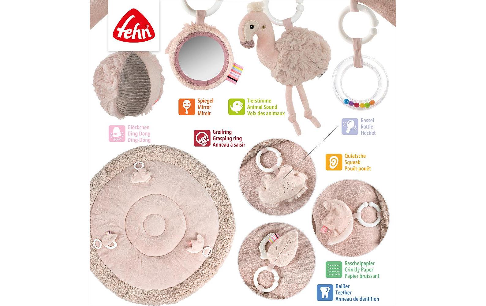fehn 3-D-Activity-Decke Flamingo, Rose