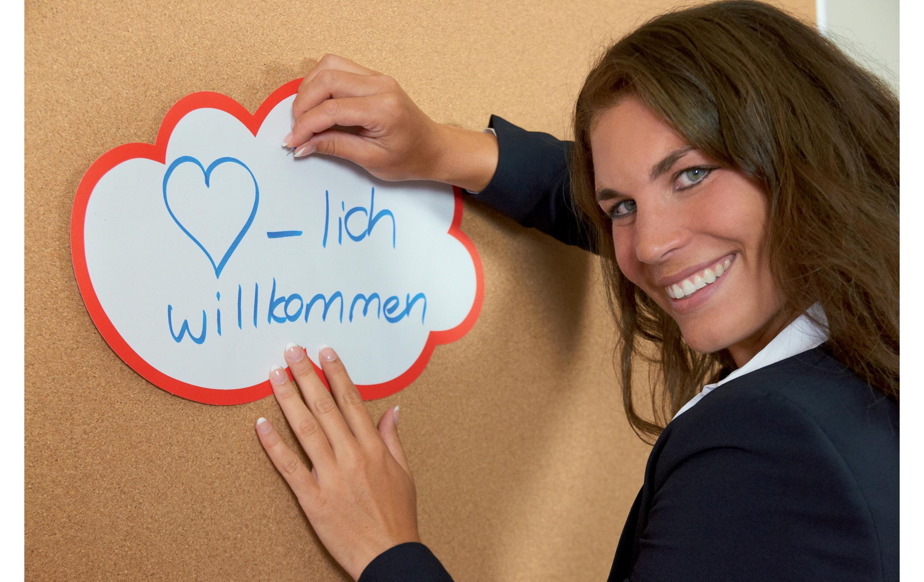 Franken Moderationskarten Wolke 23 x 14 cm, Weiss/Rot, 20 Stück