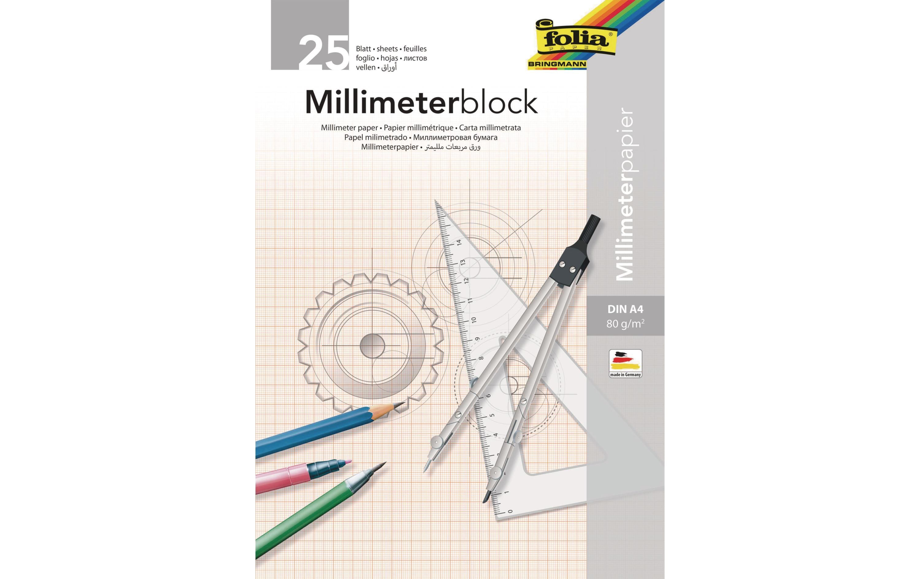 Folia Milimeterpapier 80 g/m², A4, 25 Blatt Folia Milimeterpapier 80 g/m², A4, 25 Blatt