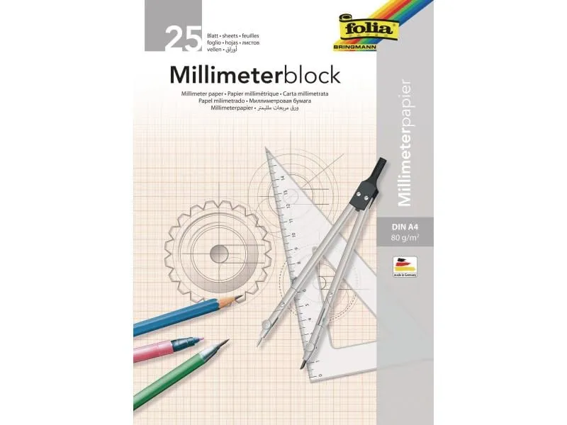 Folia Milimeterpapier 80 g/m², A4, 25 Blatt Folia Milimeterpapier 80 g/m², A4, 25 Blatt