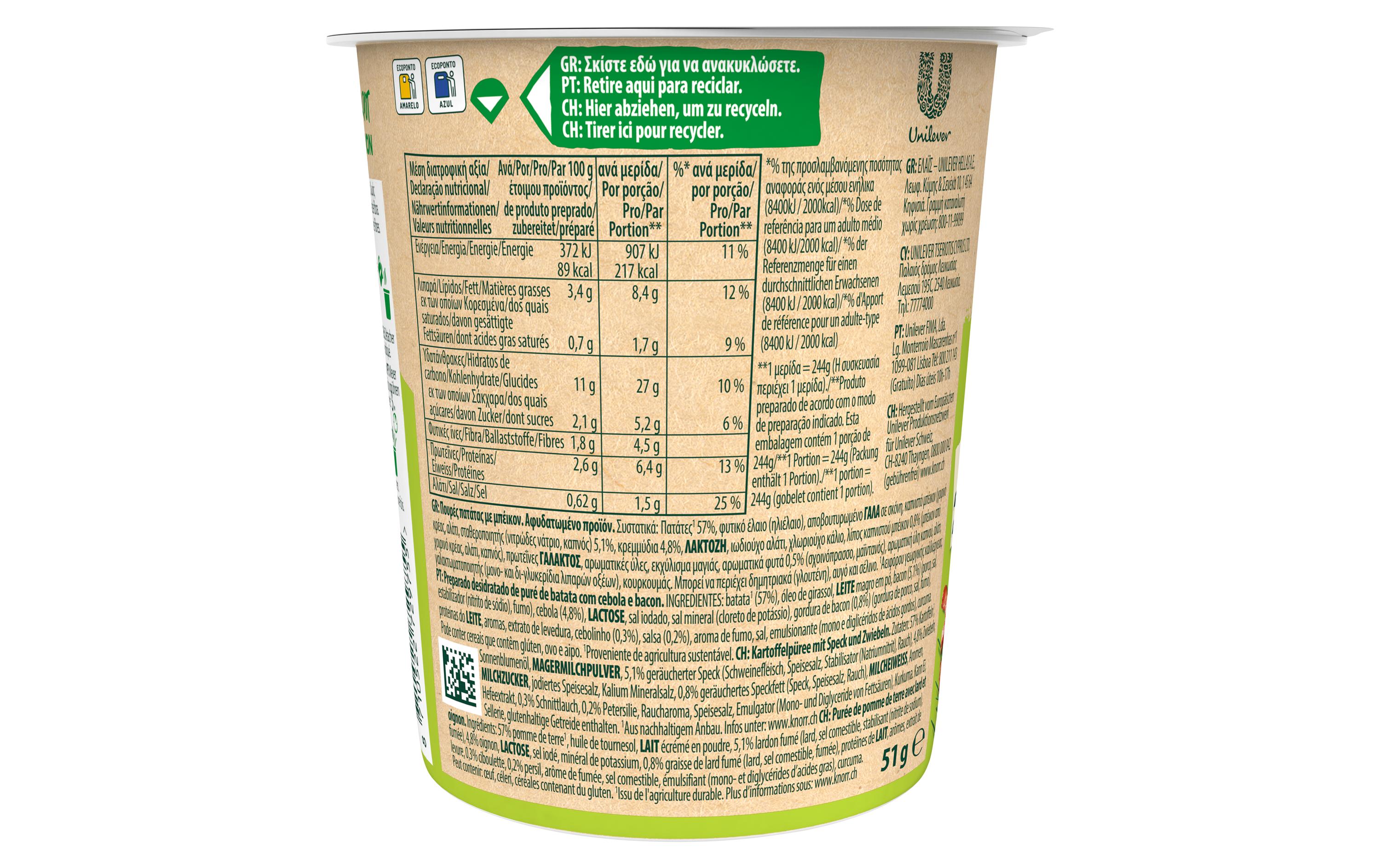 Knorr Fertiggericht Potato Snack Bacon & Onion 1 Portion