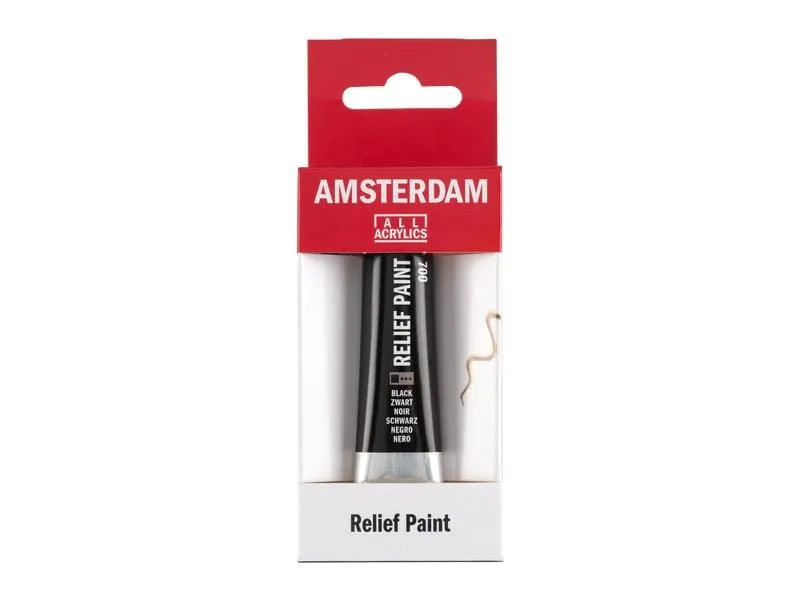 Amsterdam Acrylfarbe Reliefpaint 700 Schwarz deckend, 20 ml