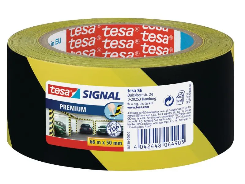 tesa Absperrband Signal 66 mx 50 mm Schwarz/Gelb tesa Absperrband Signal 66 mx 50 mm Schwarz/Gelb