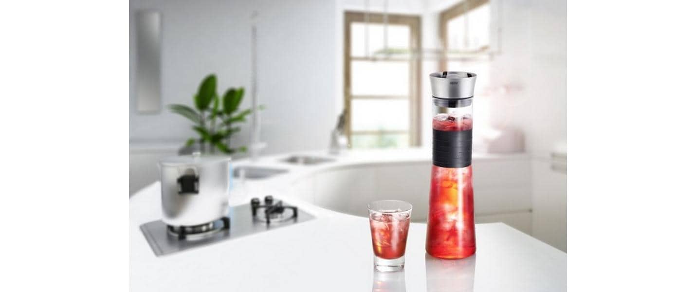 GEFU Karaffe Cascada 1 l, Schwarz/Transparent