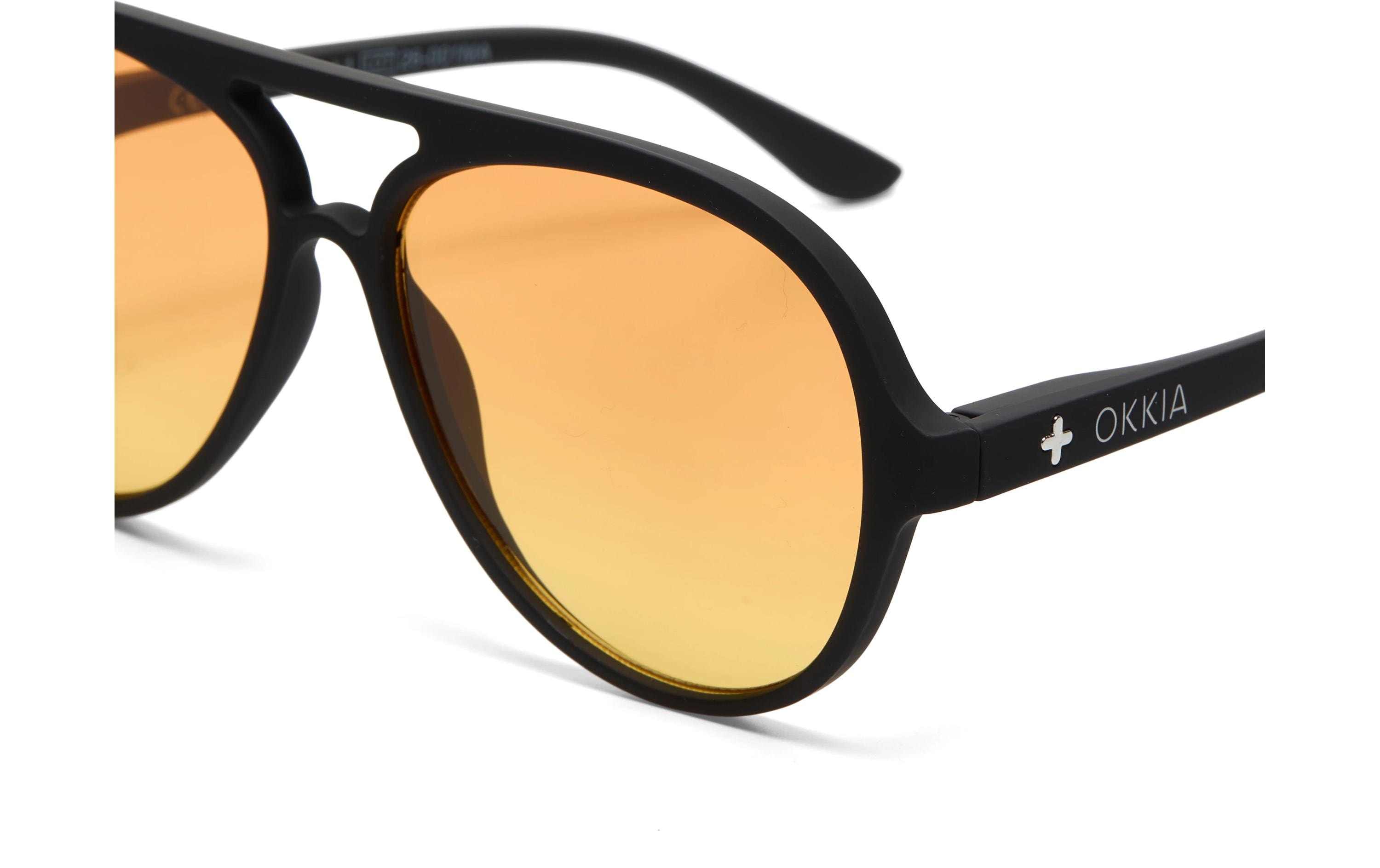 OKKIA Sonnenbrille Alessio Black, Yellow Lens