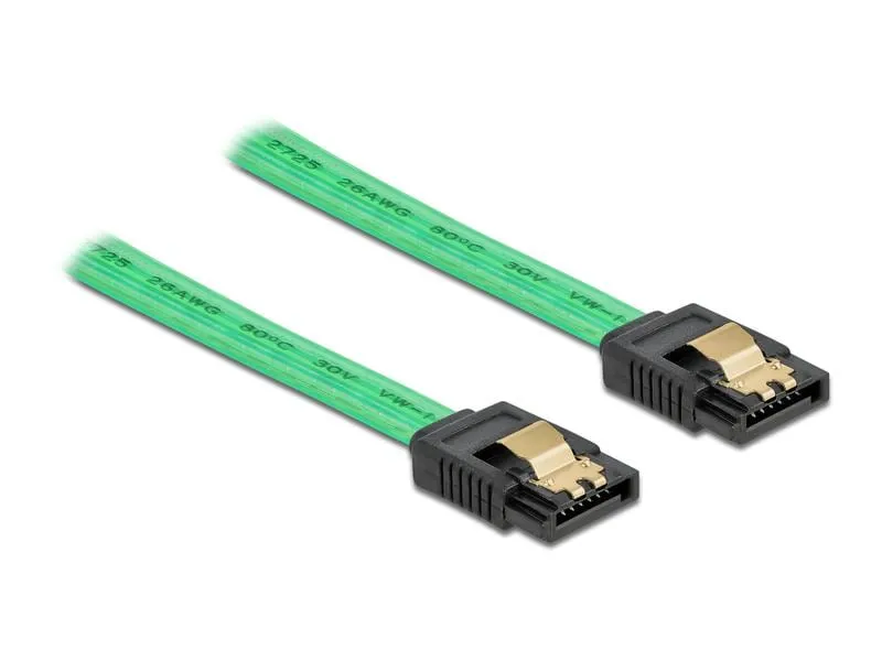 Delock SATA-Kabel UV Leuchteffekt grün 50 cm