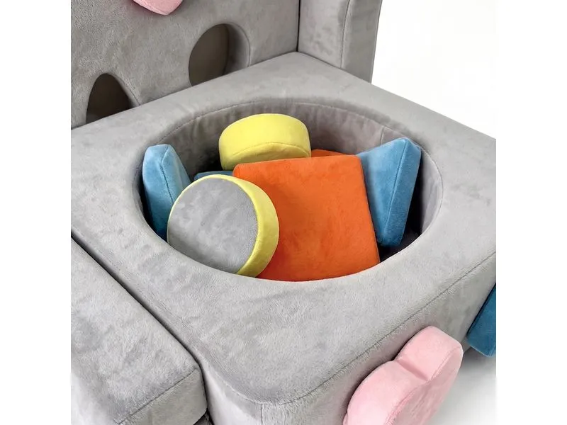 relaxdays Kindersessel Kinder Spielsofa Modular Grau, Orange, Blau relaxdays Kindersessel Kinder Spielsofa Modular Grau, Orange, Blau