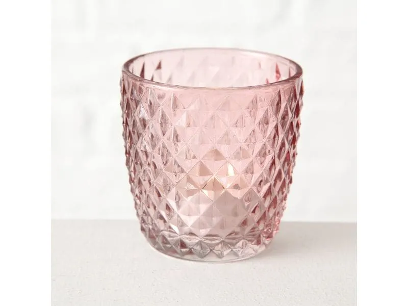 Boltze Windlicht Marilu 4 Stück, 7.5 cm, Rosa