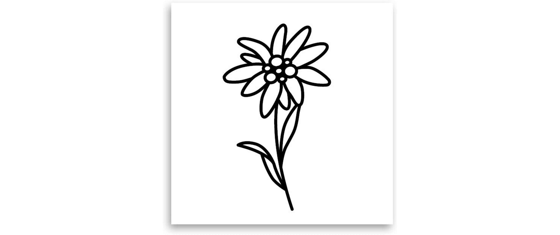 minink Tattoo Edelweiss Blume Grösse: S (2.4 cm x 4.2 cm)