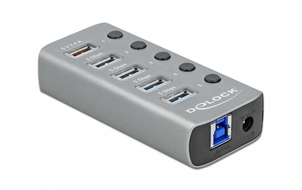 Delock USB-Hub 63262 USB 3.0 - 4x USB-A / 1x Ladeanschluss Delock USB-Hub 63262 USB 3.0 - 4x USB-A / 1x Ladeanschluss