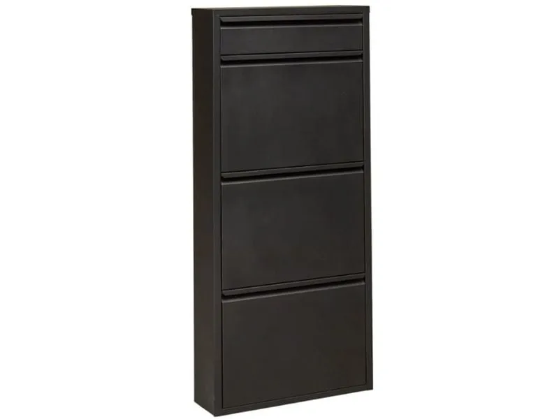 Kare Schuhschrank Caruso 3 plus 1 50 x 115 cm, Schwarz Kare Schuhschrank Caruso 3 plus 1 50 x 115 cm, Schwarz