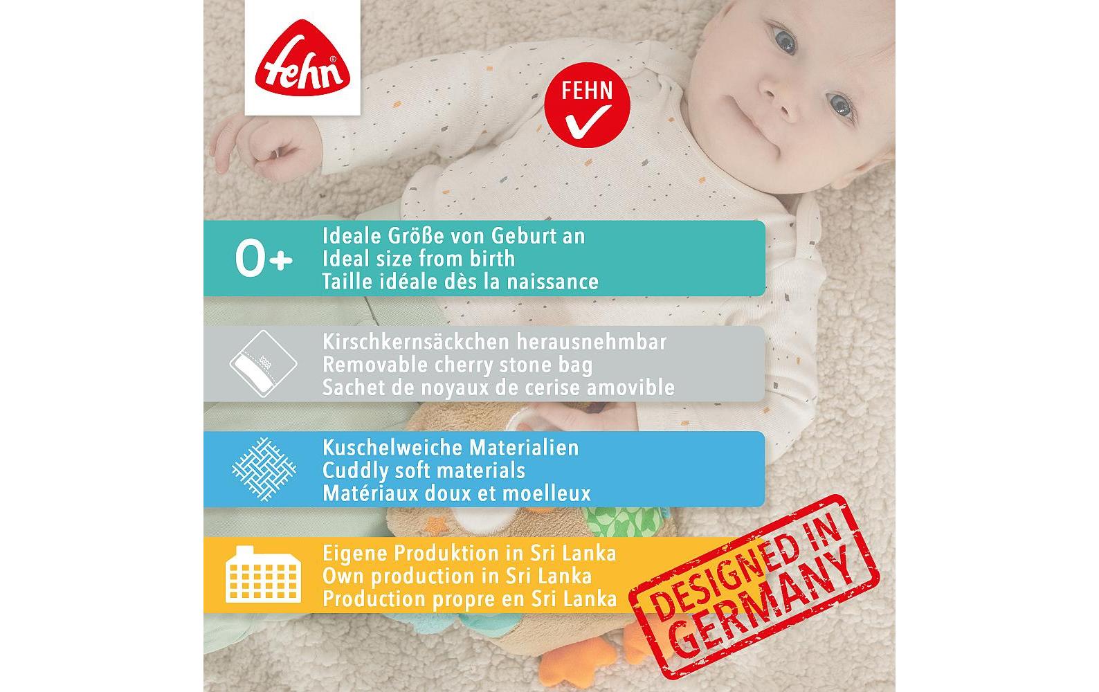 fehn Kirschkernkissen Faultier Grau/Beige