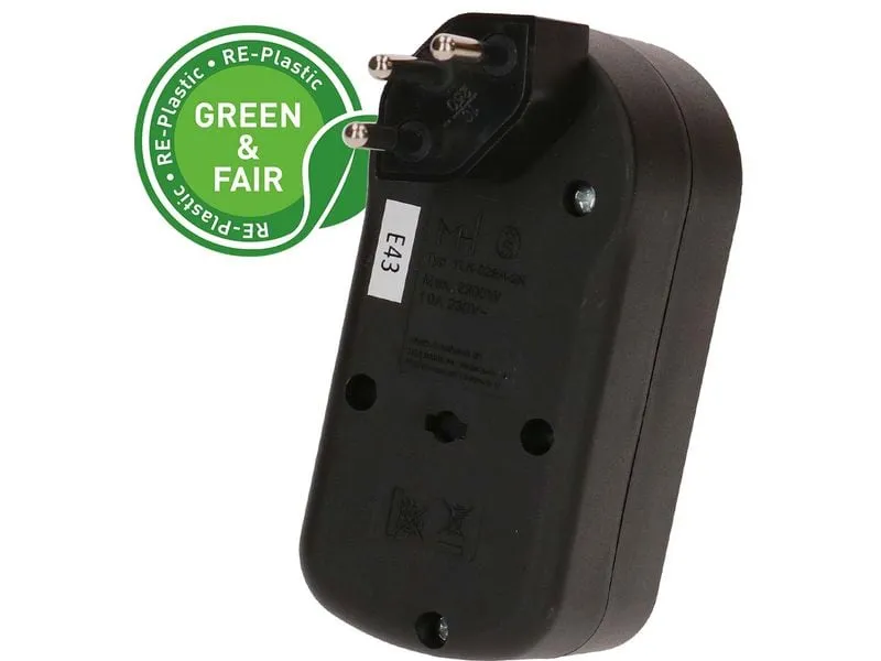 Max Hauri Mehrfachstecker ADAPT 2x Typ 13 drehbar Schalter Green+Fair Max Hauri Mehrfachstecker ADAPT 2x Typ 13 drehbar Schalter Green+Fair
