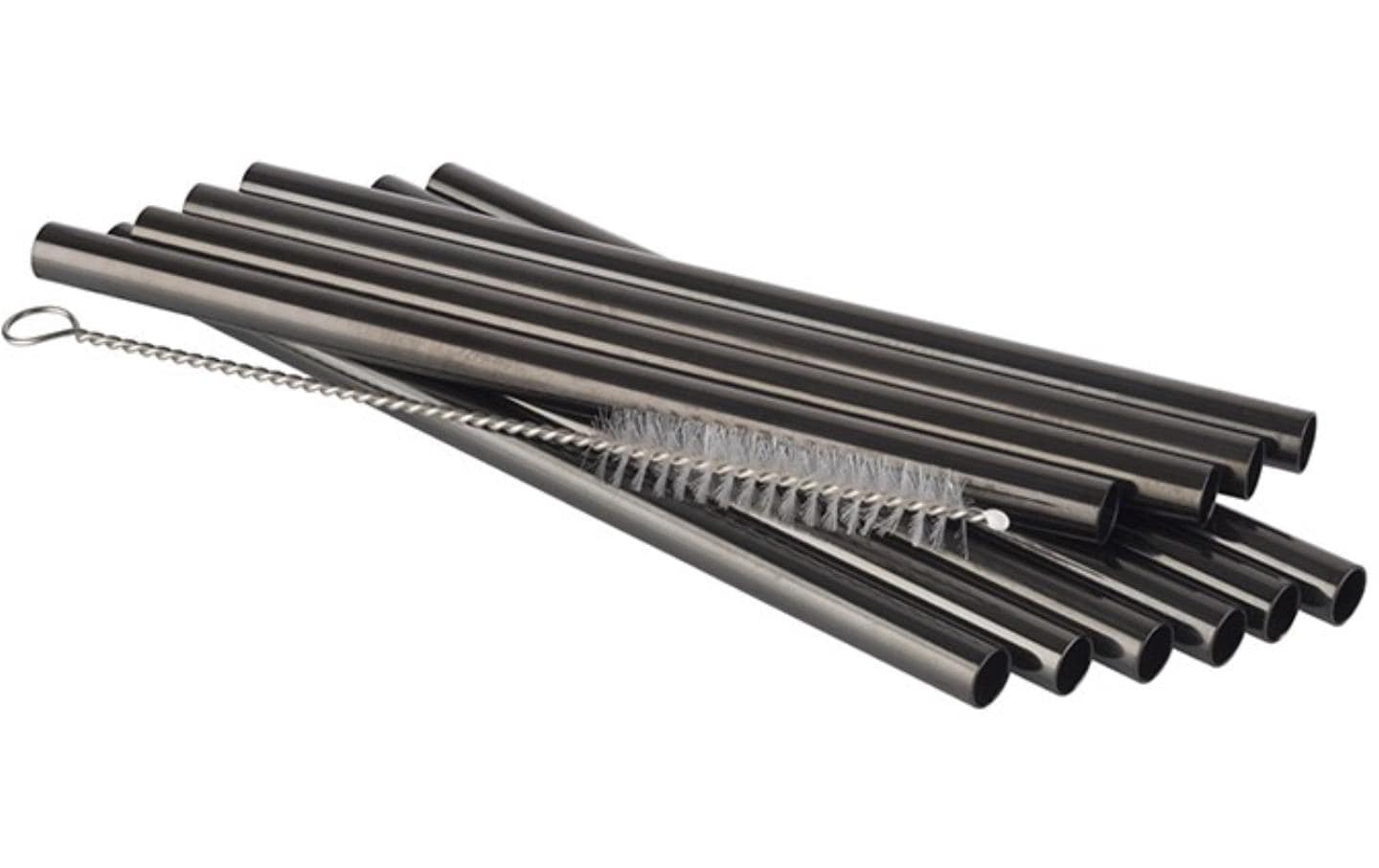 APS Strohhalm 11er-Set, 15 cm, Anthrazit