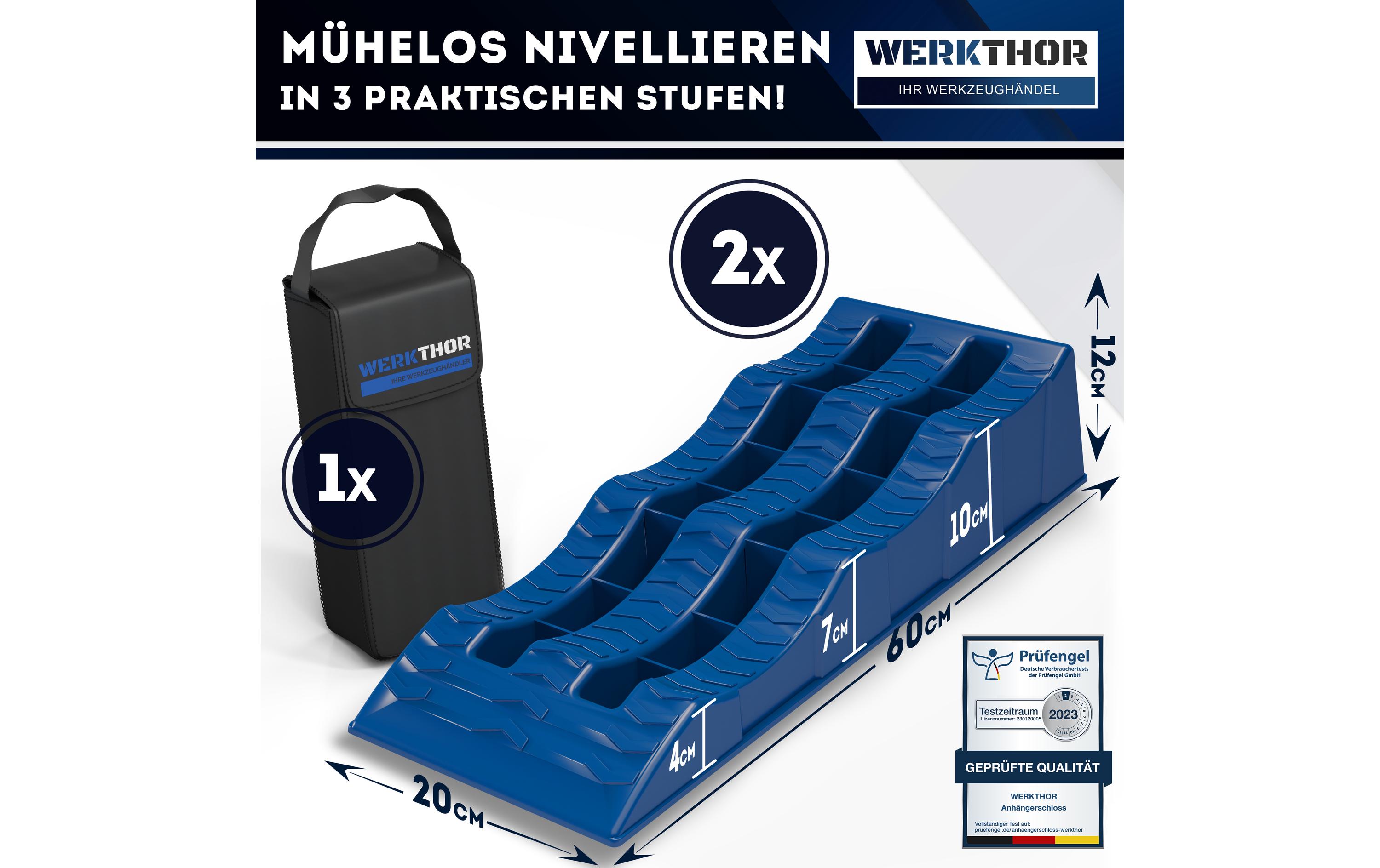Werkthor Flache Auffahrkeile 2er Set, Blau