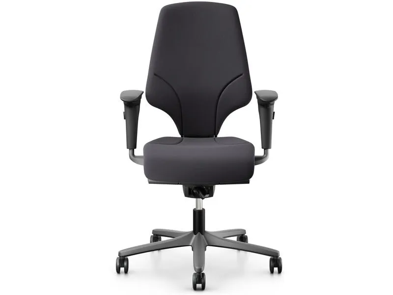 Giroflex Bürostuhl 64 mit Polsterrücken und Armlehnen, Charcoal