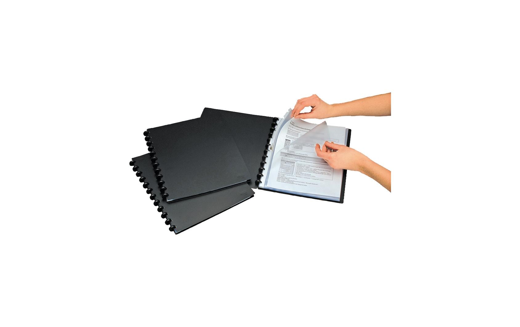 Adoc Sichtbuch L-Bind-Ex A4, 20 Taschen, Schwarz