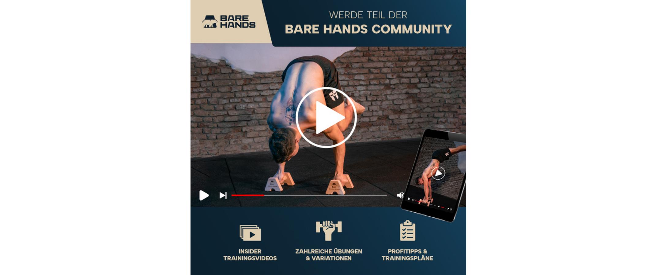 Bare Hands Liegestützgriffe Gr. S