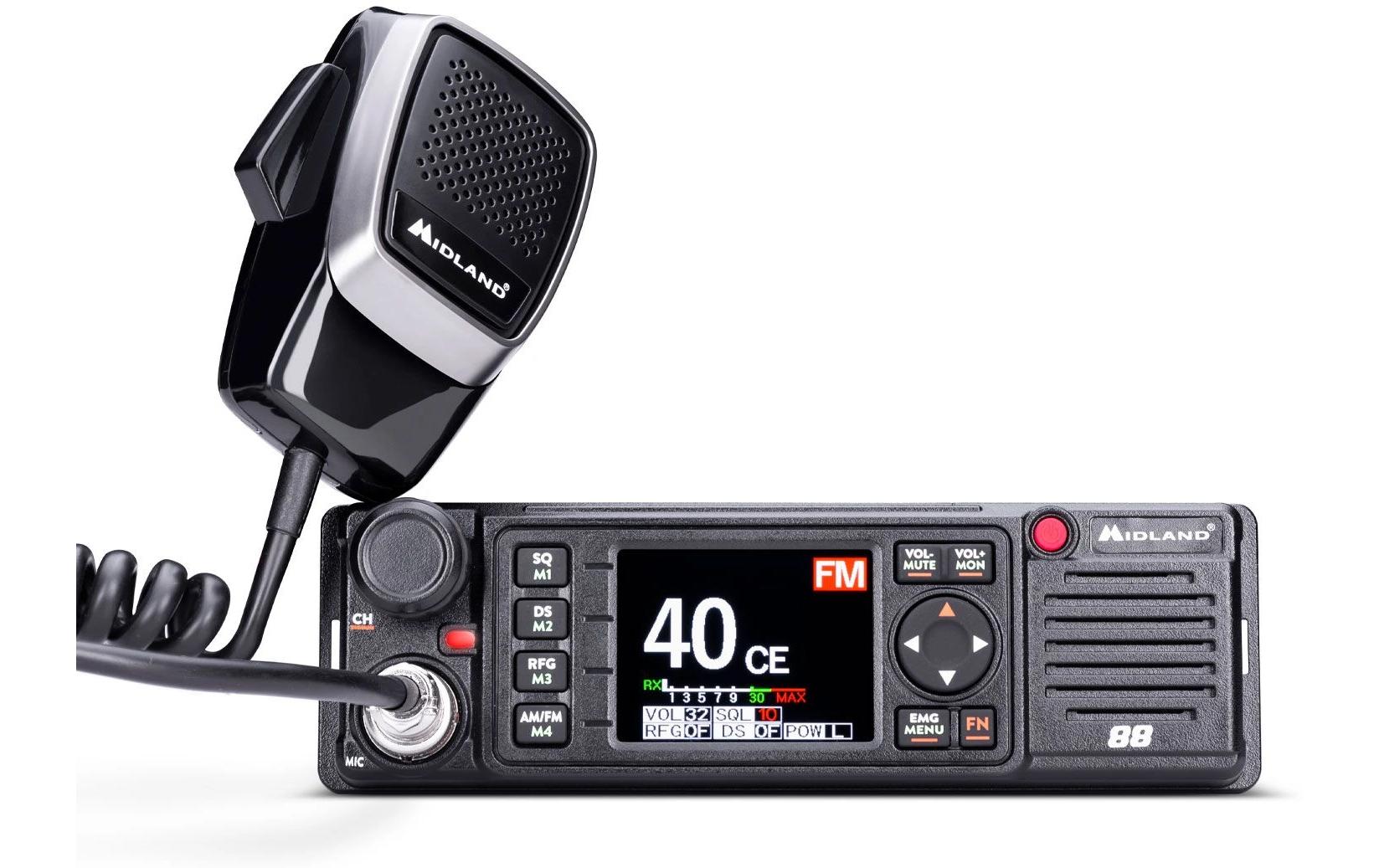Midland CB Funkgerät M88 12 V / 24 V AM FM 27 MHz