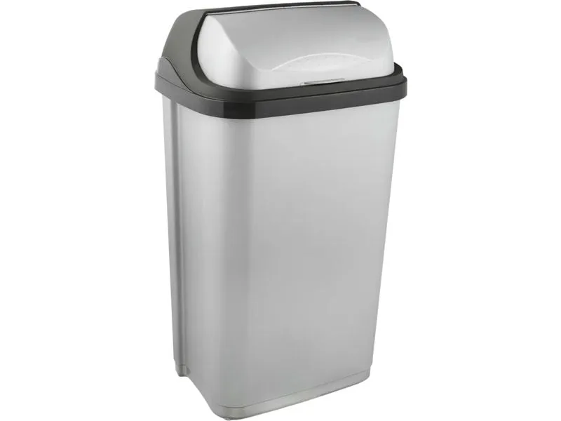 keeeper Abfalleimer Rasmus 50 l, Rolldeckel, light silver