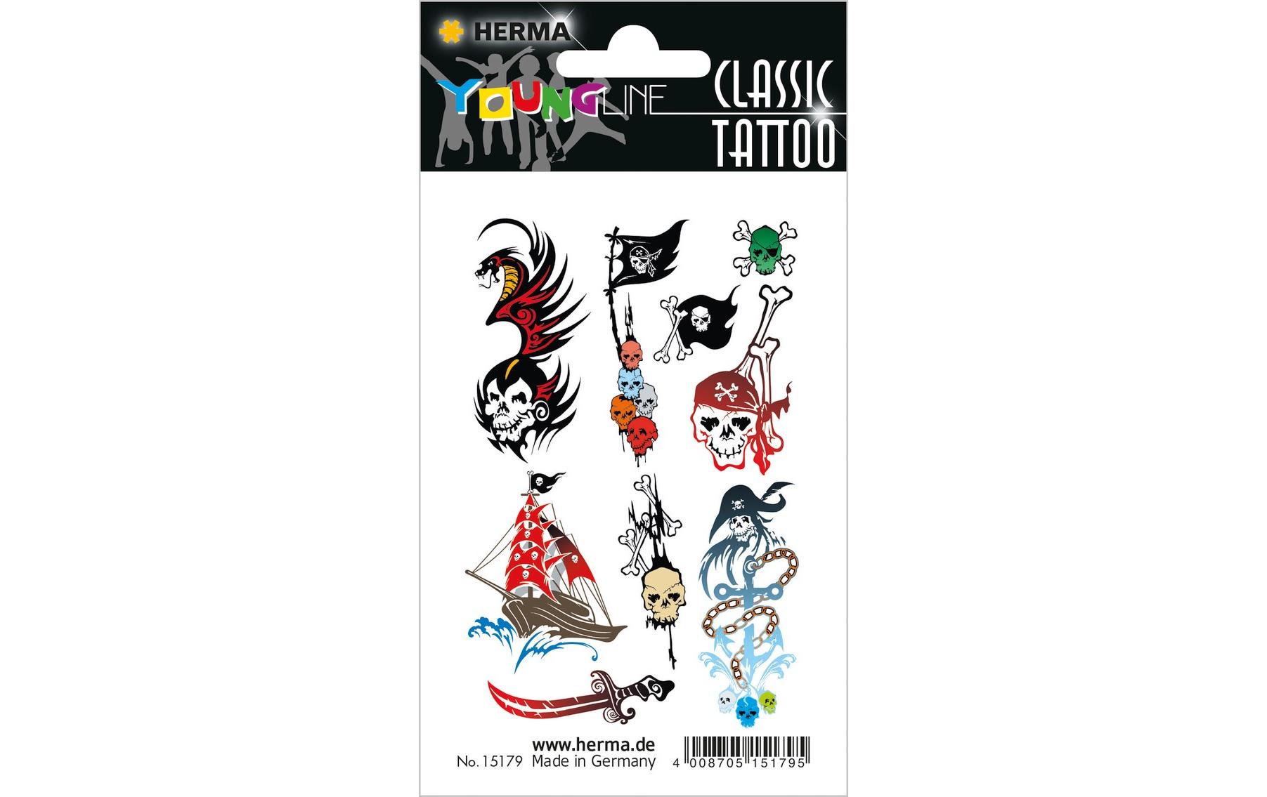 Herma Stickers Tattoos Classic Piraten, 1 Stück