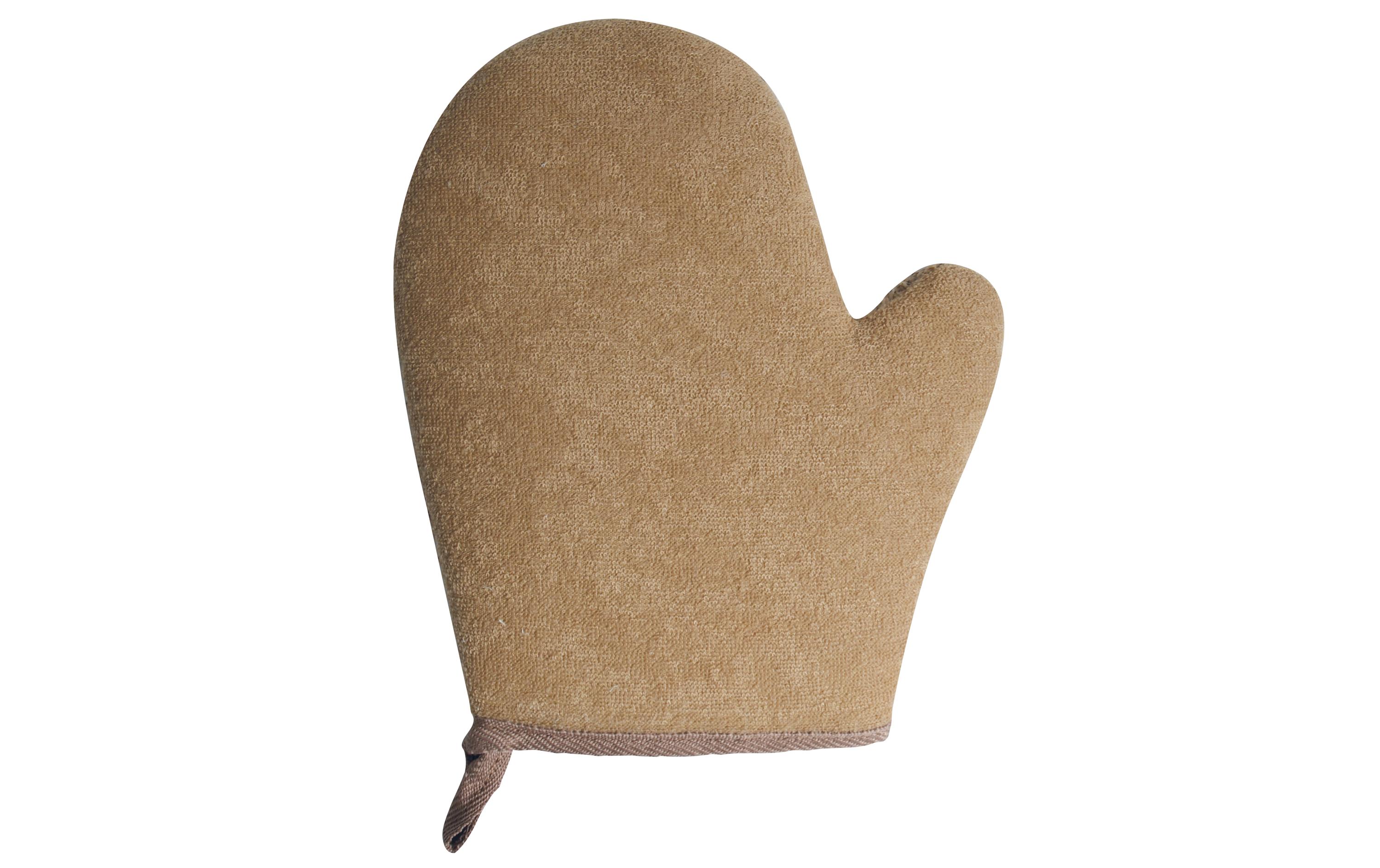 MSV Peelinghandschuh aus Jute 25 x 18 cm, Braun