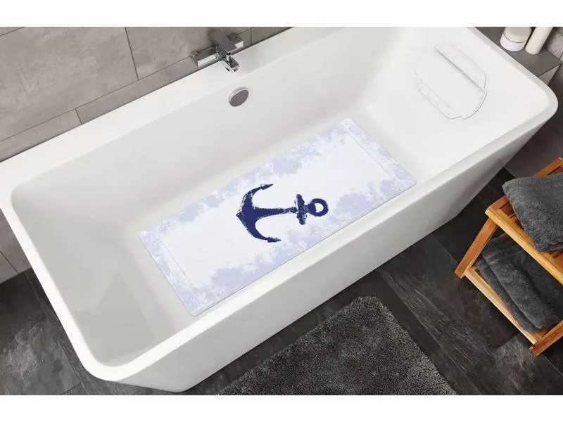 Kleine Wolke Badewanneneinlage Anchor 36 x 92 cm, Blau/Weiss Kleine Wolke Badewanneneinlage Anchor 36 x 92 cm, Blau/Weiss